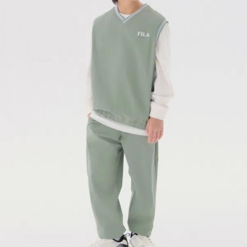 [fila Kids] 3pcs Woven Vest Top And Bottom Set  Fk2fsg3101x Gov  q0zFk2fsg3101xGov