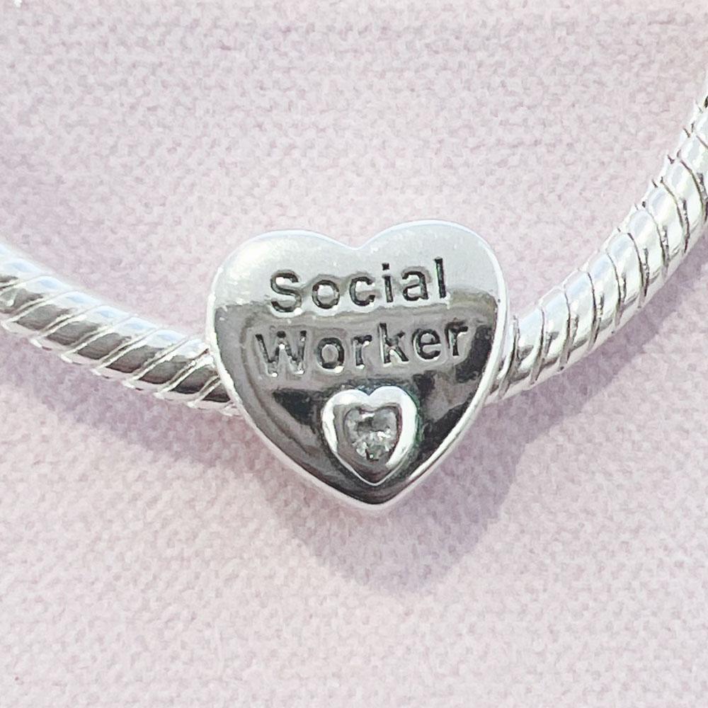 Original 925 Silver Auntie Niece Husband Heart Charm Bead Fit Bracelet Women DIY Jewelry Gift