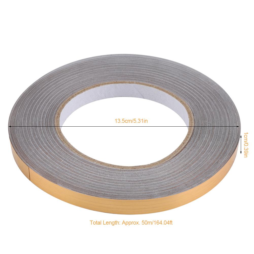 PET Room Floor Crevice Line Sticker Self Adhesive Ground Corner Tile Decor (1cm*50m Gold)