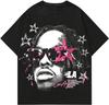 Unisex Shirt Cotton Oversize Large Size GORGLITTER Men's Graphic Tee Oversized Drop Shoulder Crewneck Short Sleeve Y2K Vacati