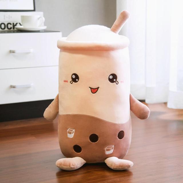 22 /50cm Adorable Bubble Tea Cup Shaped Plush Toy Stuffed Real Life Milk Tea Plush Baby Doll Soft Cartoon Pillow Cushion Kawaii Gift