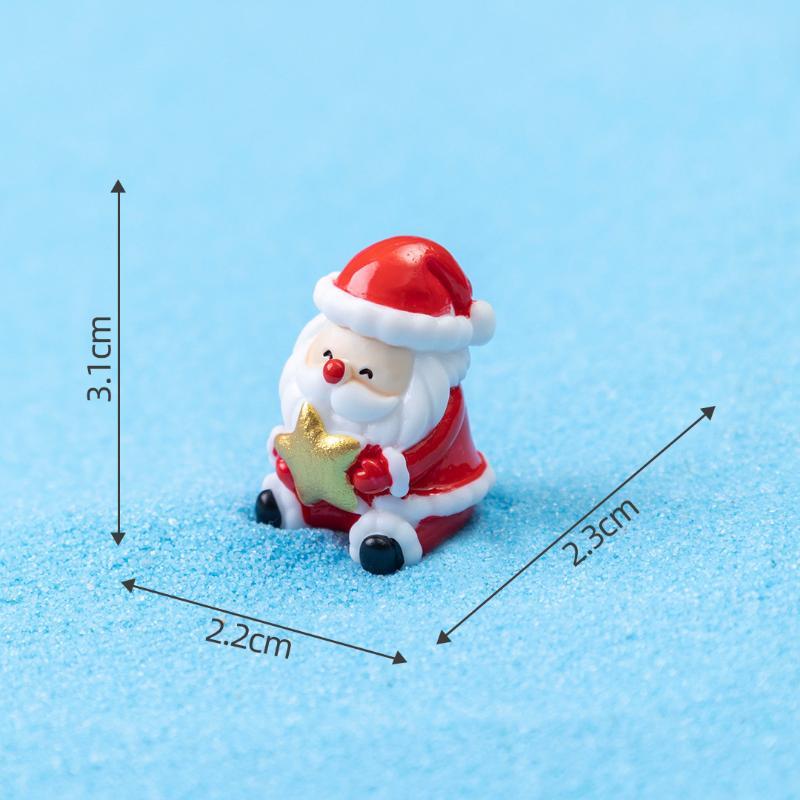 Mini Statuina di Natale in Resina con Carini Disegni di Babbo Natale e Pupazzo di Neve Perfetta per Paesaggi in Miniatura Decorazione da Scrivania per la Casa