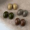 Exquisite Coffee Resin Semicircle Earrings for Women Temperament French Hollow Round Bead Earrings Autumn Casual Jewelry