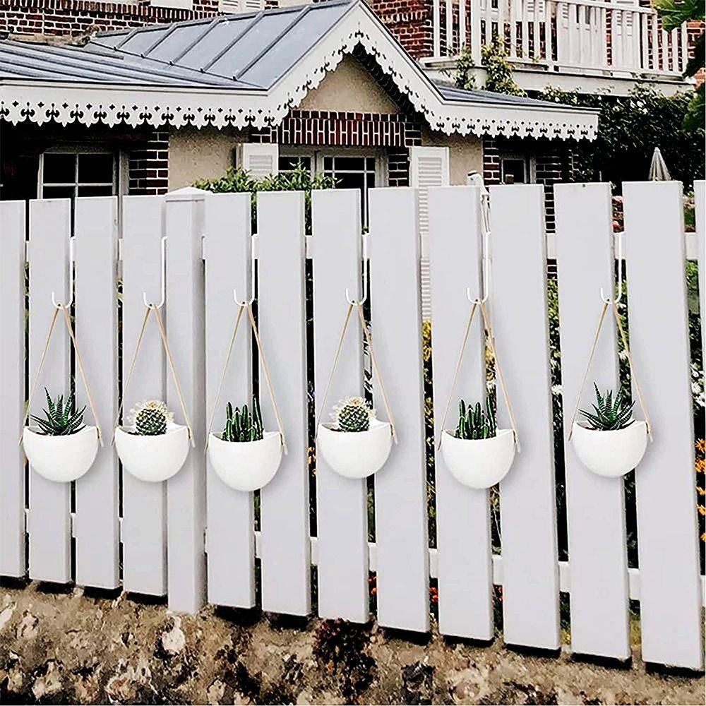 

3pcs Reusable Fence Flower Groove Hooks Iron Guardrail Hooks Garden Supplies Fence Hooks Outdoor S чорний