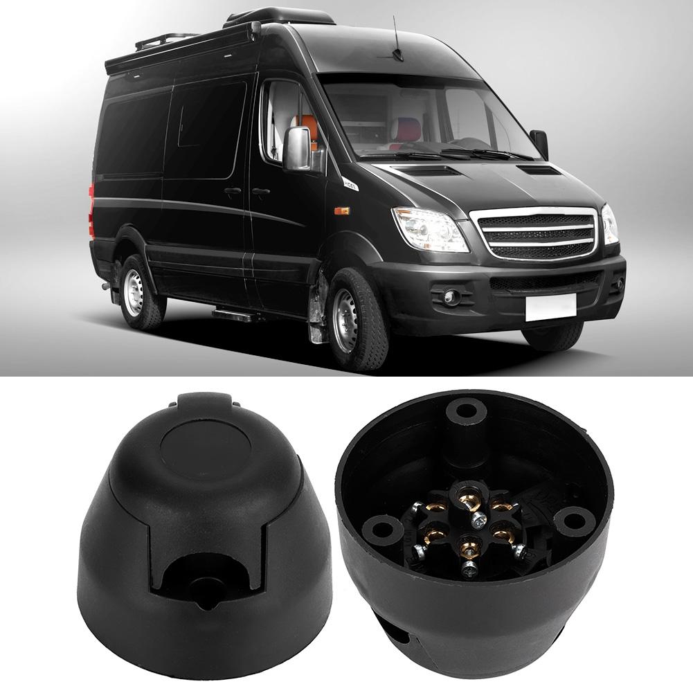 7 Pin 12V Black Plastic Car Trailer Socket Plug Adapter Connector Car Accessories