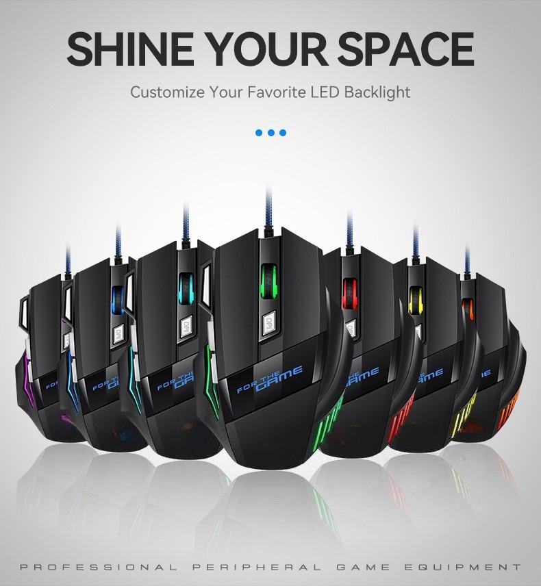 New Wired Luminous Gaming Mouse - No Double-Click Issue, Compatible with Desktop & Laptop