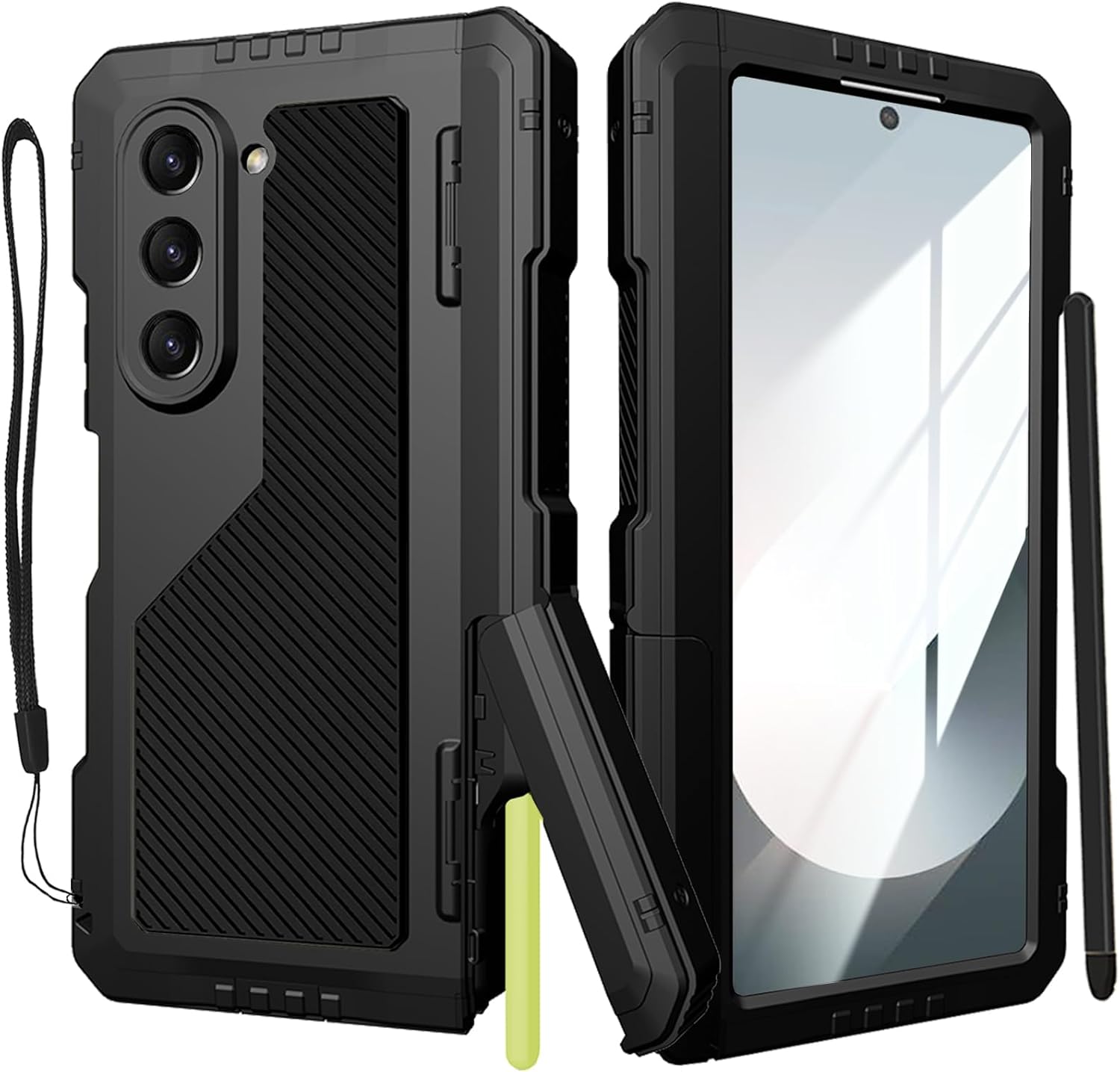 

Case with S Pen Holder for Samsung Z Fold 4 5 6 7 Metal Cases with Screen Protector Military Rugged Heavy Duty Cover Kickstand Galaxy Z Fold6