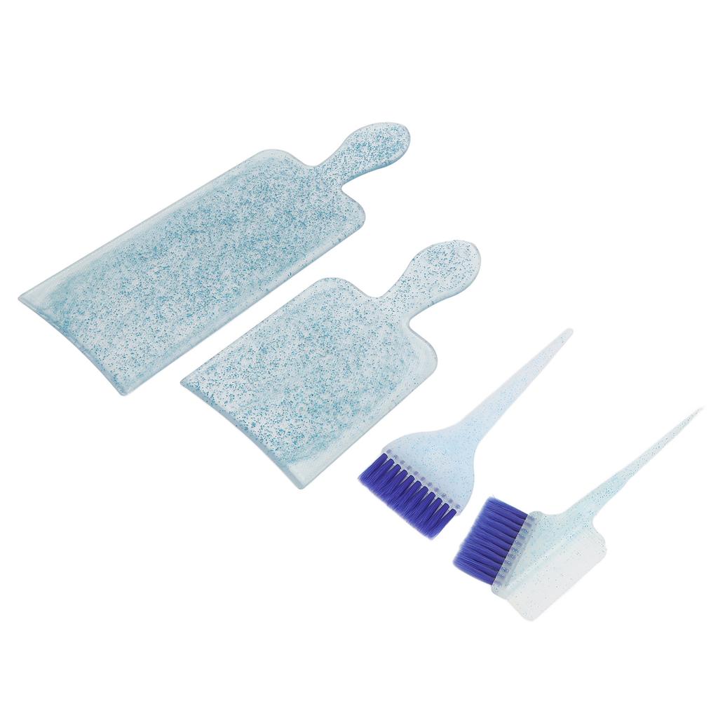 4pcs Hair Coloring Board Kit Highlighting Tinting Bleaching Hair Dyeing Brush Board Kit for Beauty Salon Blue