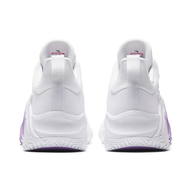Anta Airspace 4 Slip Resistant Abrasion Resistant Low top Basketball Shoes Men's White Purple Sneakers 912531608SF-2