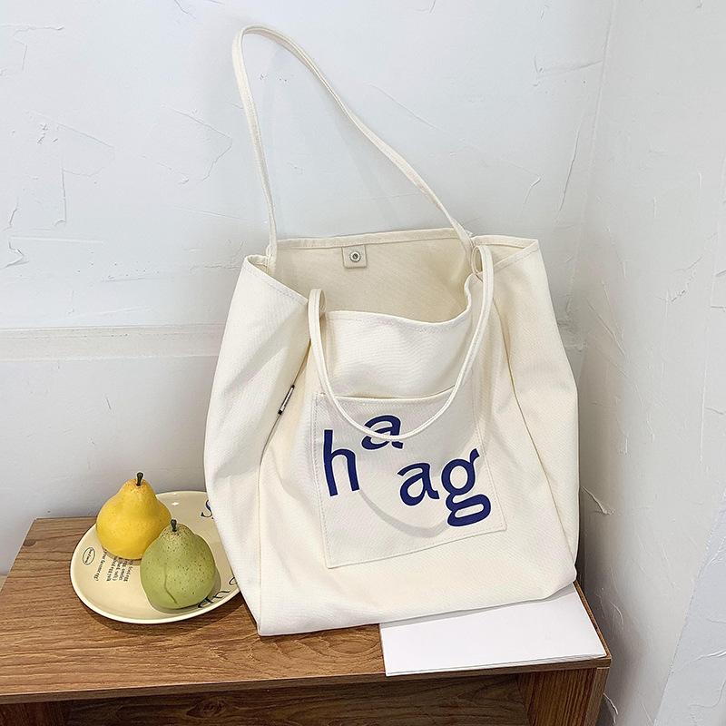 Trendy cool letter canvas bag summer new cool sa lady fashion street shot shoulder bag shopping tote bag