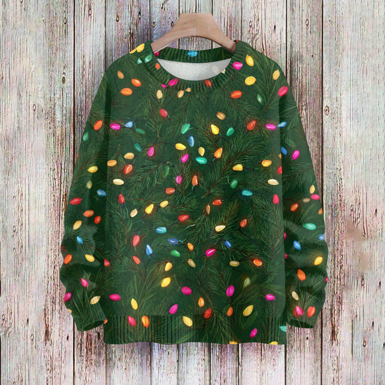 Рождественские толстовки для женщин Вязаный свитер Милая рубашка Осенний свитер с круглым вырезом Топы M 2376₽