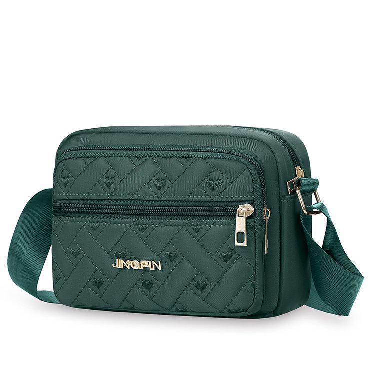 Women's Daily Casual Nylon Cross-Body Shoulder Bag with Multi-Layer Zipper