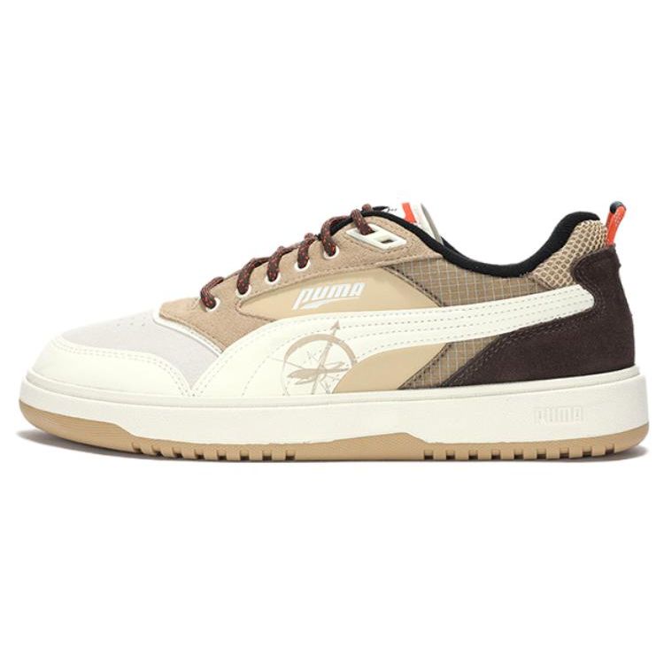 Puma Comfortable Versatile Breathable Lightweight Low-Top Casual Shoes Unisex Sneaker White Brown 397206-01