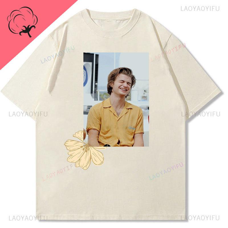 Spieler Djo Joe Keery T-Shirts Retro-Stil Film-Grafik-T-Shirts Baumwolle Rundhals Geschenk für Fans Unisex Oberteile Streetwear Y2k Kleidung