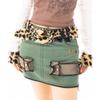 2000s Faux Furs Leopard Pattern Waist Belt Adjustable Waistband For Women And Teens Fashion Waist Decoration Accessory