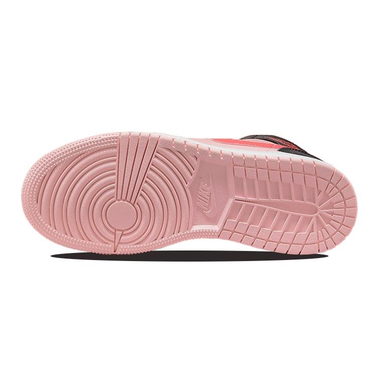 (GS) Air Jordan 1 Mid 'Black Pink Crimson' Kids' 554725-604