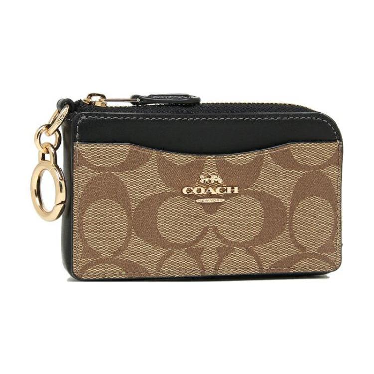 New COACH Card Case Cow Leather Card Holder Men's Khaki CH163-IMCBI