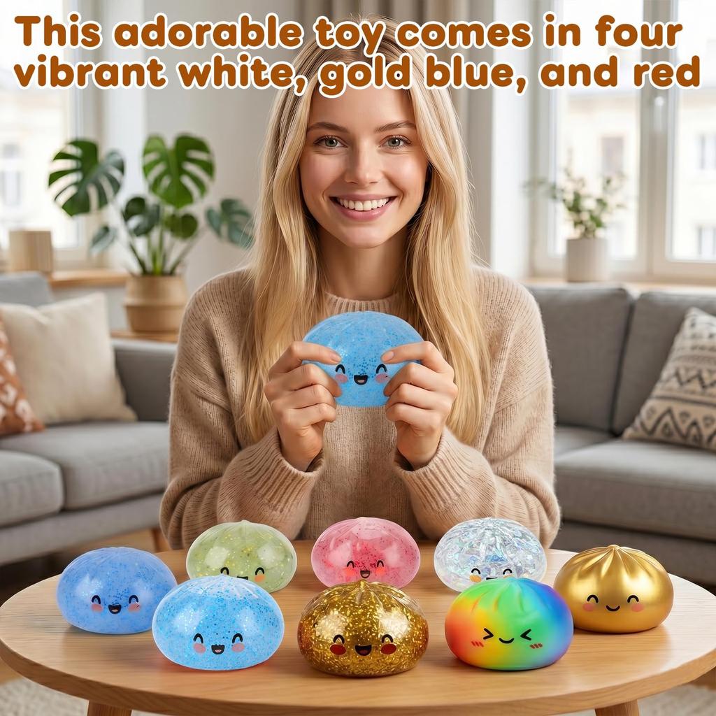 Hot Cute Dumpling Squishy Toy Steamed Stuffed Bun Squeeze Decompression Slow Rising Anti Stress Reliever Soft Kids Sensory Gift