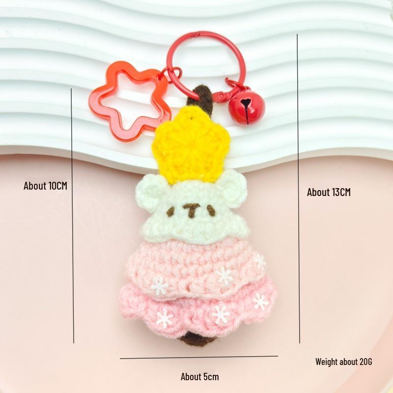Handmade Crochet Christmas Keychain Pendant – Cute Bag Decoration & Small Gift