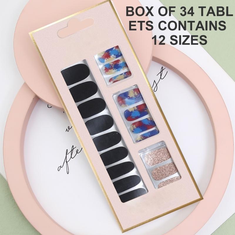 Nails Art Sticker Waterproof Gels Nail Strips Japanese Style Nail Polish Sticker Nail Wraps Nails Art Decorations