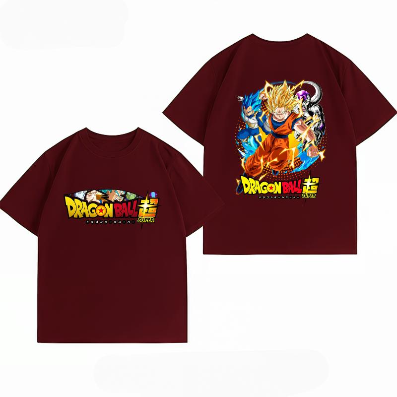 Unisexs Clothing 100 Cotton Summer TShirt Bandai Dragon Ball Super Goku Vegeta Frieza Print Unisexs Tops