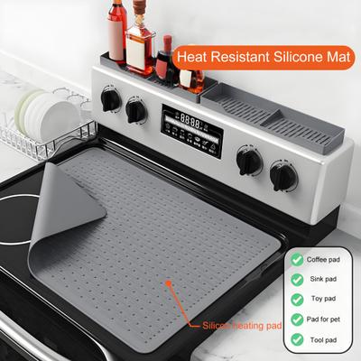 Silikon-Herdplattenabdeckungen für Elektroherde, hitzebeständiger Topflappen, Abtropfmatte für die Küche, Arbeitsplattenschutz, Abtropfunterlage, Küchenzubehör