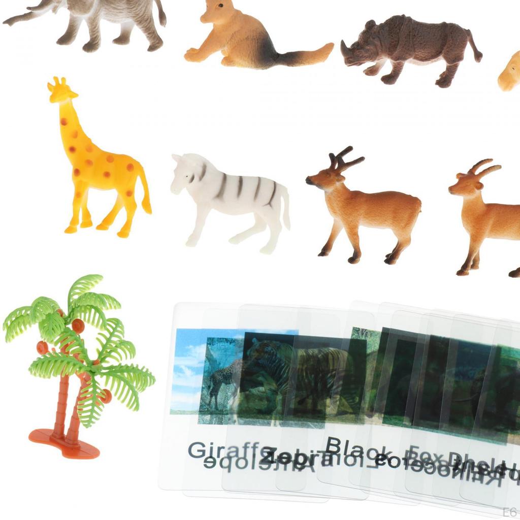 Montessori Animal Figures with , Language Materials, Realistic Figures, Toys for Preschool