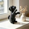 3D-gedruckte niedliche Hundefigur Lustige Welpen-Skulptur Kleines schwarzes Hunde-Ornament für Regal Schreibtisch Home Office Dekoration