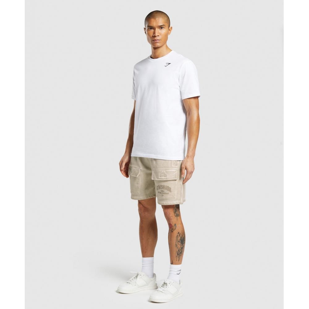 Gymshark Heavyweight Washed Cargo Shorts Pebble Grey A5a6e Gclb.