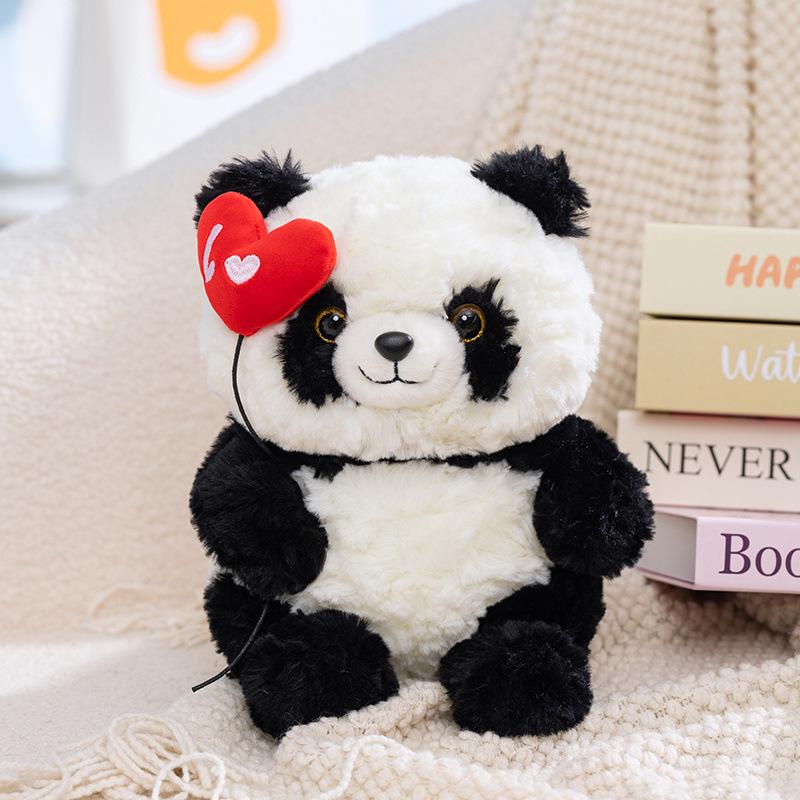 Funny Cartoon Panda Hua Hua Plush Doll with Bamboo Heart - Small Exquisite Gift