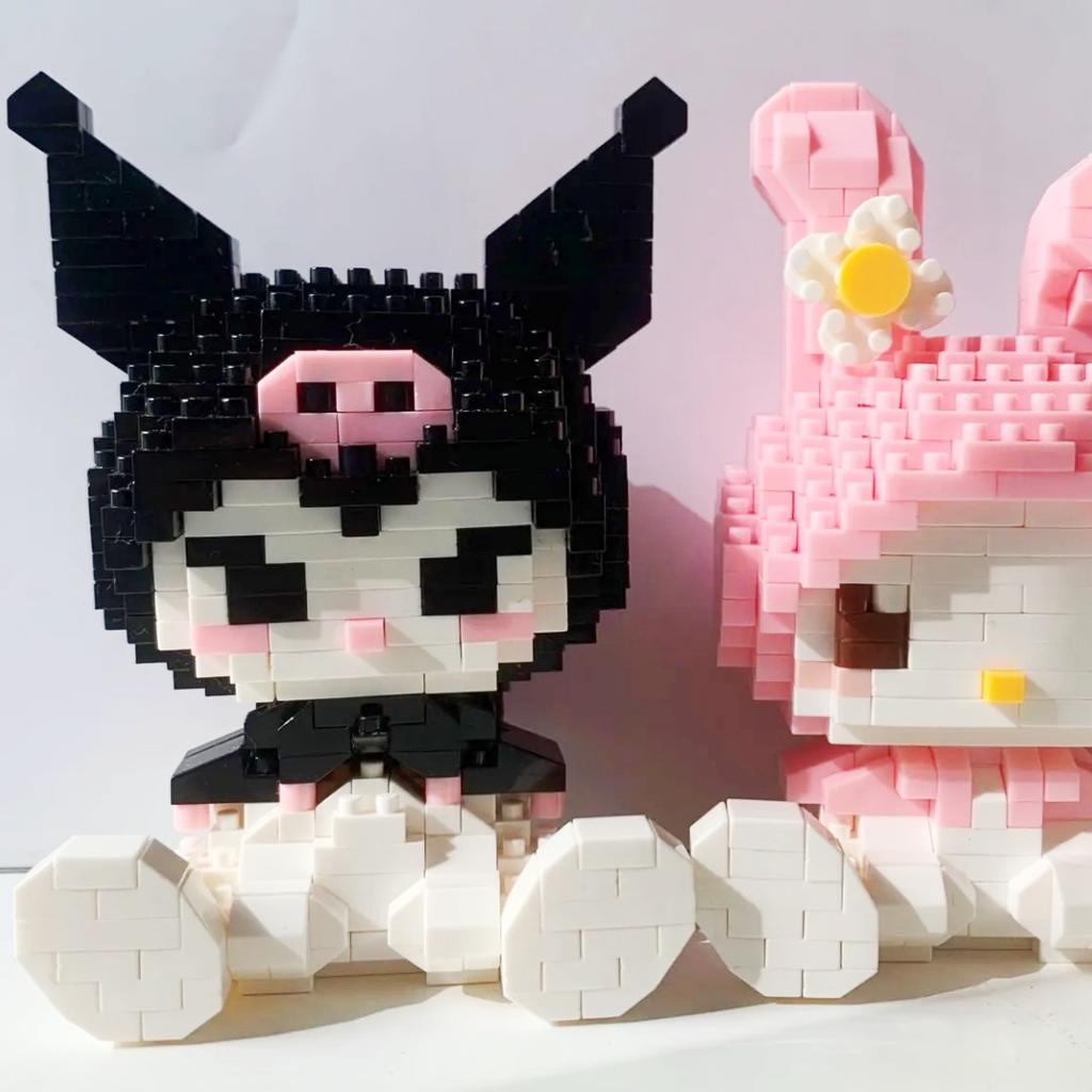 Sanrio Anime Bausteine Kawaii Hello Kitty Kuromi MyMelody Cinnamoroll Diamant Bausteine Puppe Spielzeug Kinder Geburtstagsgeschenk