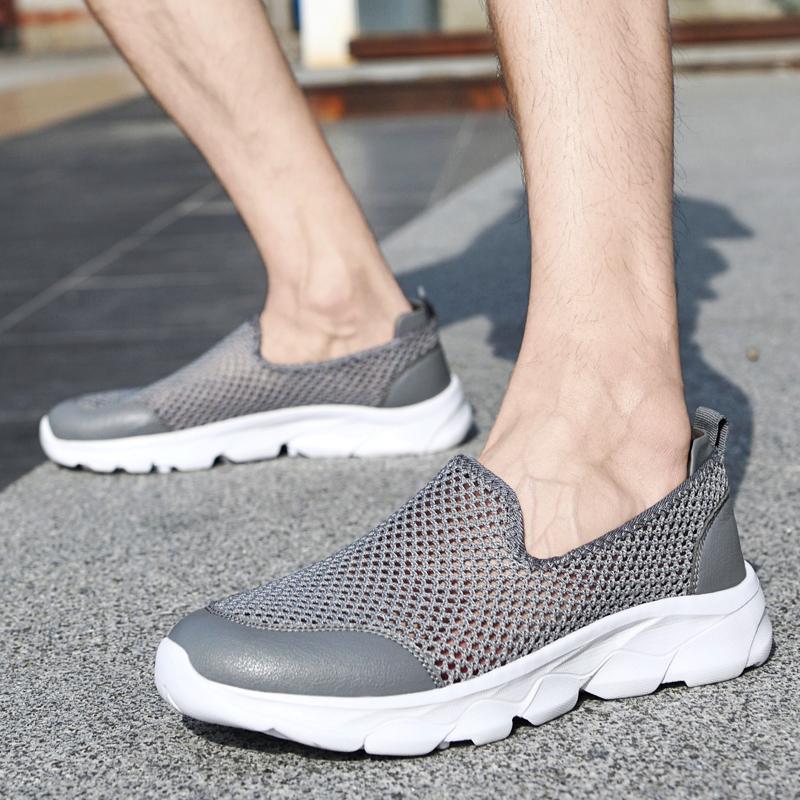 Fashion Luxury Brand Mens Loafers New Men Summer Comfortable Casual Shoes Slip-on Breathable Air Mesh Flats Handmade Trainers Sneakers
