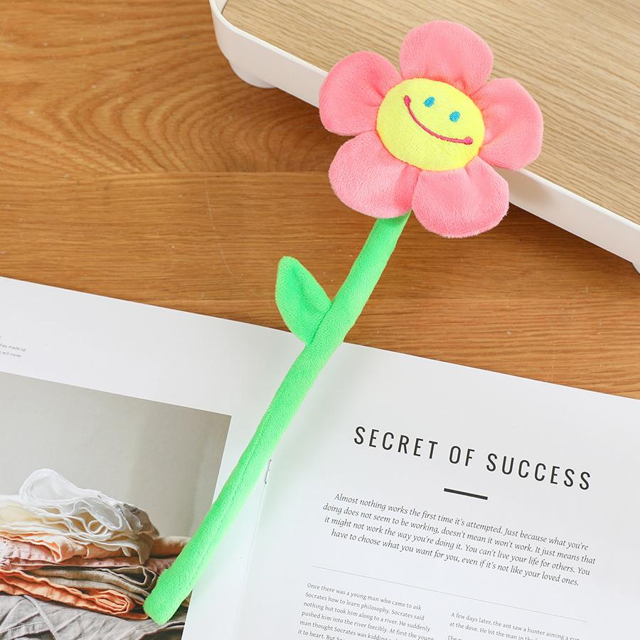 Creative smiley face sun flower plush toy rose fabric bouquet curtain flower buckle flower shooting prop decoration