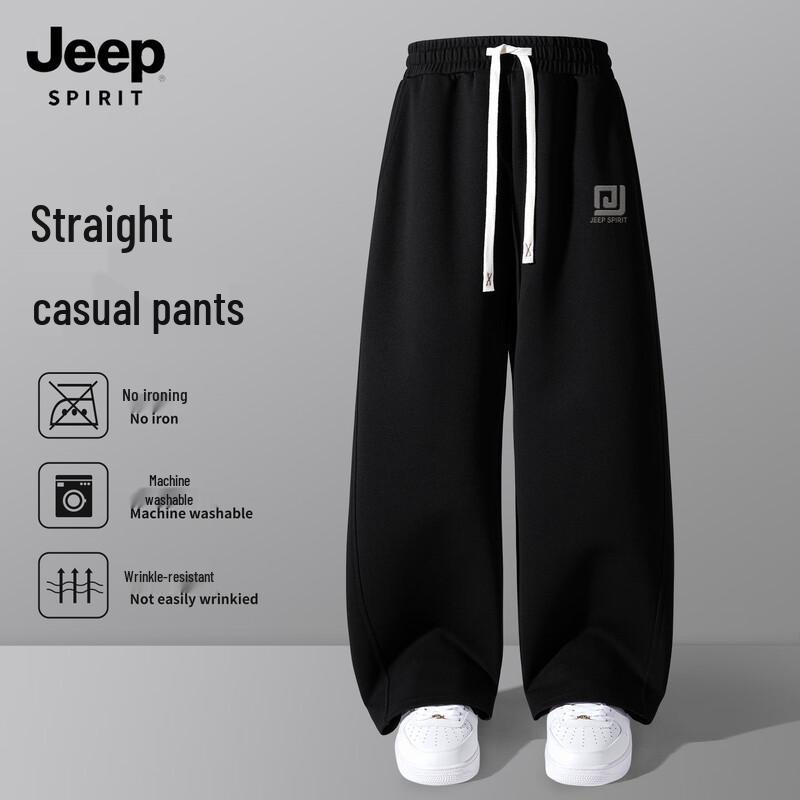 JEEP SPIRIT Men's 2025 Spring/Autumn Casual Straight-Leg Sweatpants