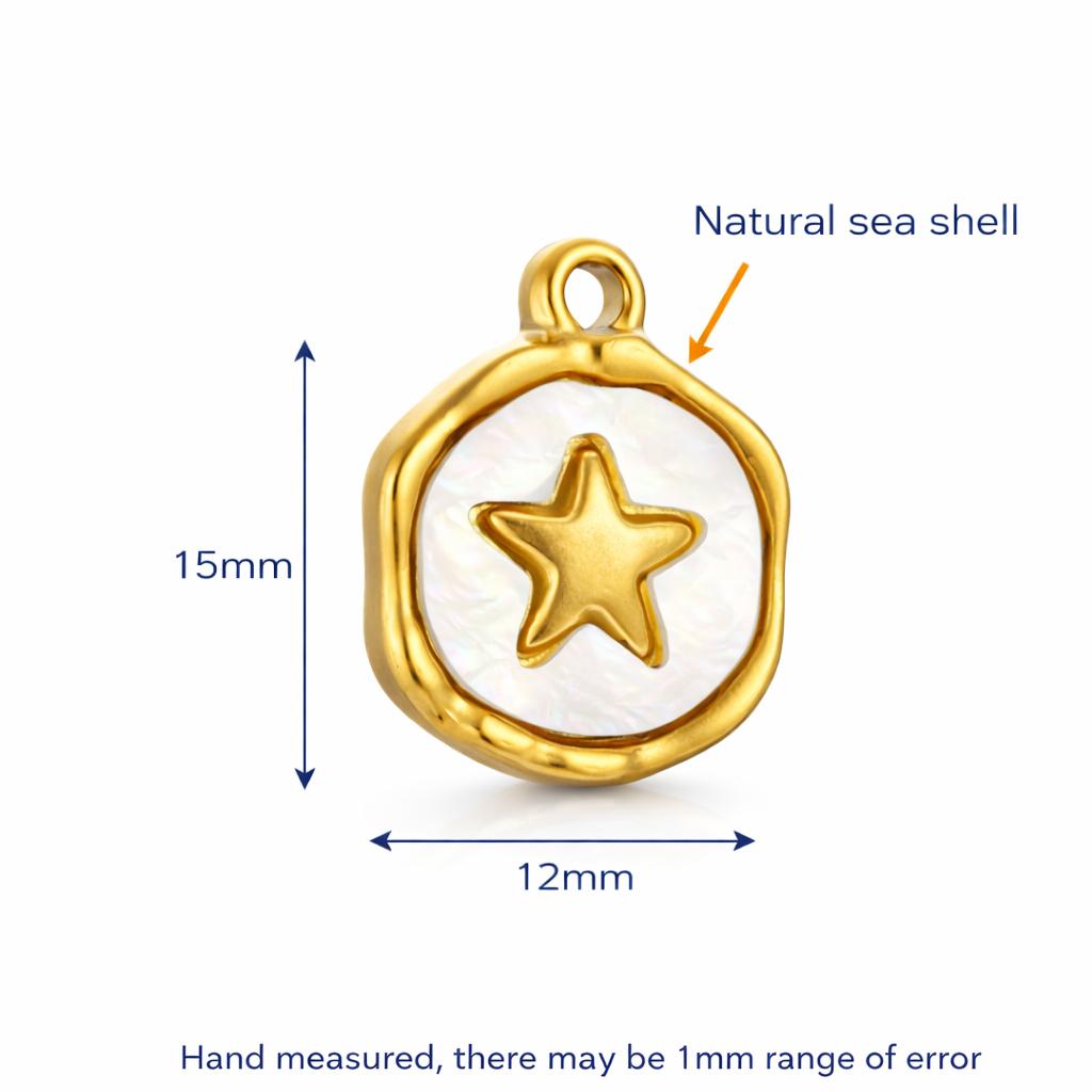 3Pcs Stainless Steel Heart/Butterfly/Star Charms Natural Seashell Waterproof Pendants DIY Women Necklace/Earrings Jewelry Making