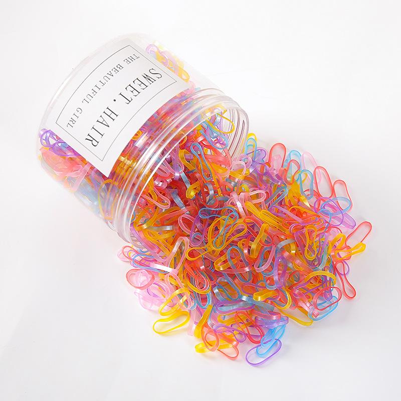 1Pc Color Headband Female Black Korean Version Children Do Not Hurt Hair Disposable Rubber Band Hair Rope Headgear Hair Ring