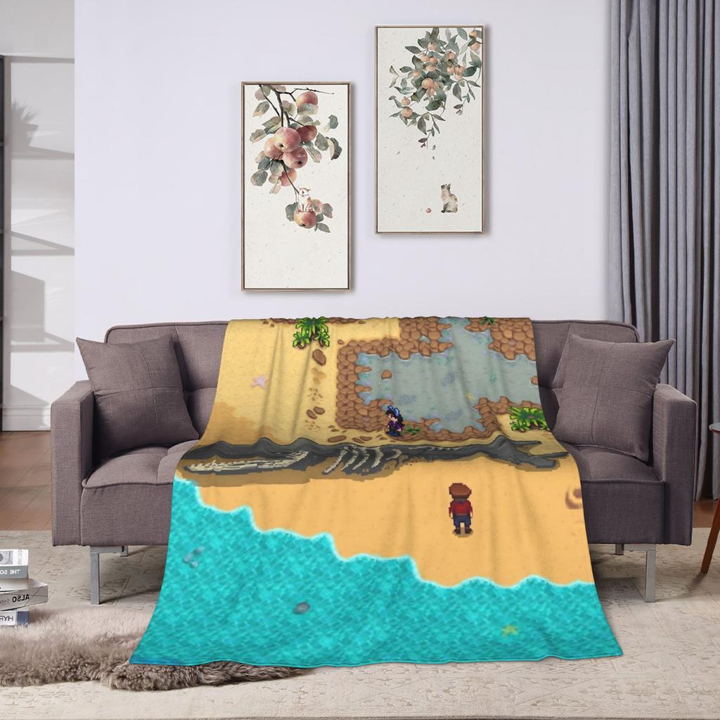 Stardew Valley Animals Chicken Blanket Camping Flannel Throw Blanket For Couch Chair Warm Soft Custom DIY Quality Bedspread Gift