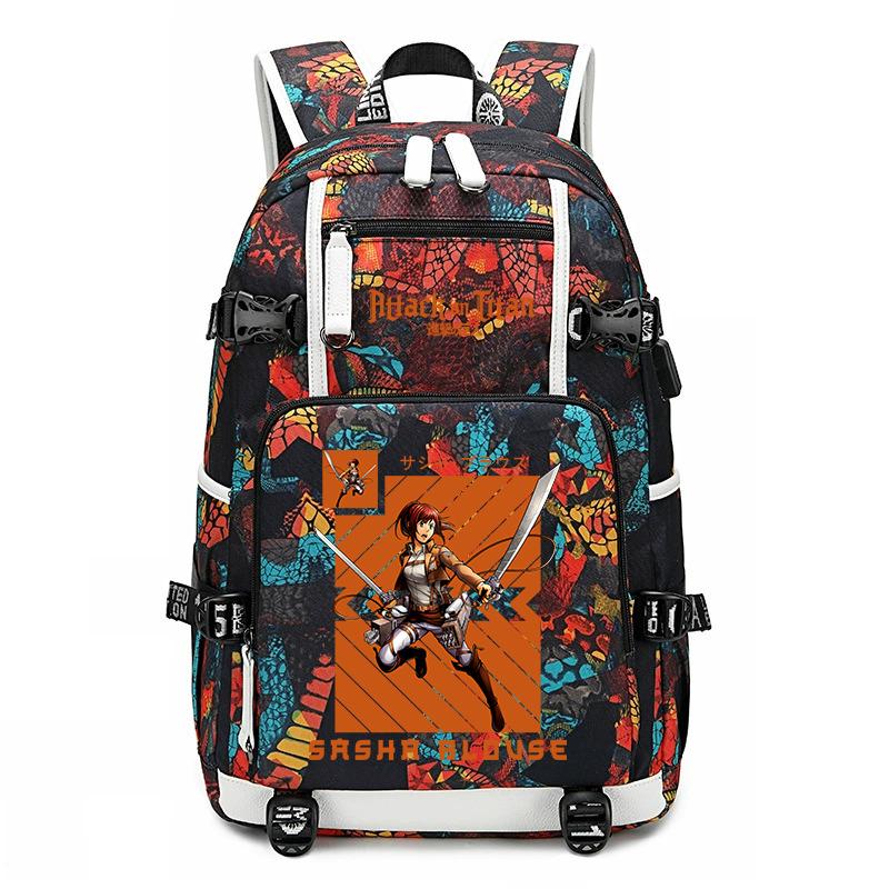 Attack On Titan Print School Backpack Large Capacity Casual Daypack for Boys Girls