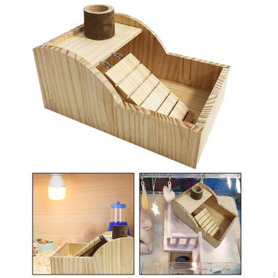 Hölzernes Hamsterhaus mit Leiter, lustiges Habitat-Dekor, Spielspielzeug, Versteck, Rennmaus für kleine
