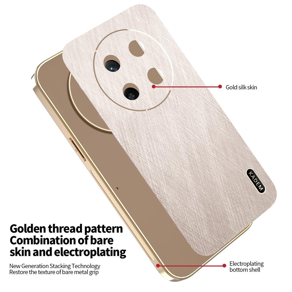 KADEM Kryt na telefon pro Honor X60 Pro 5G/X9c 5G/Magic7 Lite 5G Galvanicky pokovený Hedvábná textura PU + TPU Zadní kryt