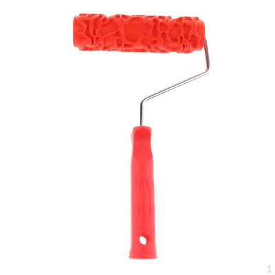 7-inch Painting Decoration Empaistic Wooden Grain Floral Pattern Roller with Plastic M,
