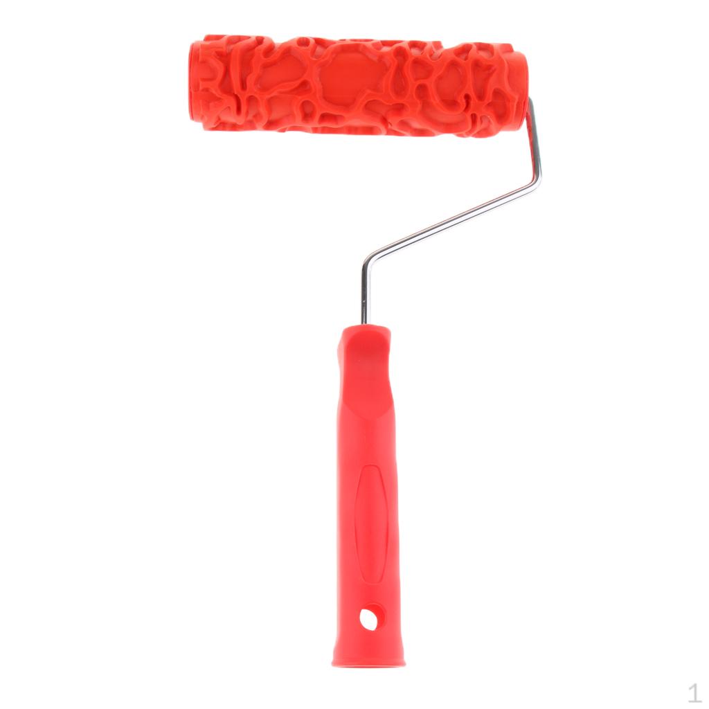 

7-inch Painting Decoration Empaistic Wooden Grain Floral Pattern Roller with Plastic M,