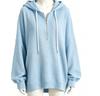 Women's Zip Up Hoodie Waffle Knit Drawstring Oversized Batwing Sleeve Jacket