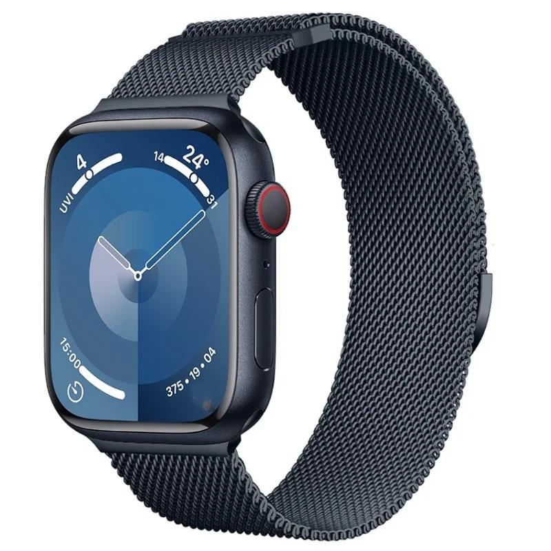 Milanese strap For Apple watch 9 8 7 41 45mm Ultra/2 49mm Men's Women's Metal Breathable Band For iWatch 6543SE 44 40 42mm Belt
