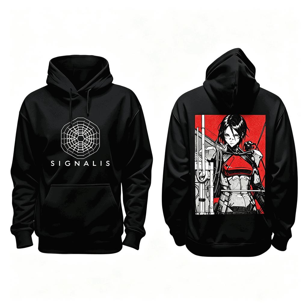 SIGNALIS Elster Replika Graphic Hoodie Unisex Casual Pullover Sweatshirt Horror Game Fans Long Sleeve Loose Streetwear Hooded Tops Men Women