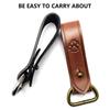 Leather Belt Keeper Leather Buckles Single Snap Heavy Duty Tactic Belt Buckle with D Rings for Belt Fixing Men Women