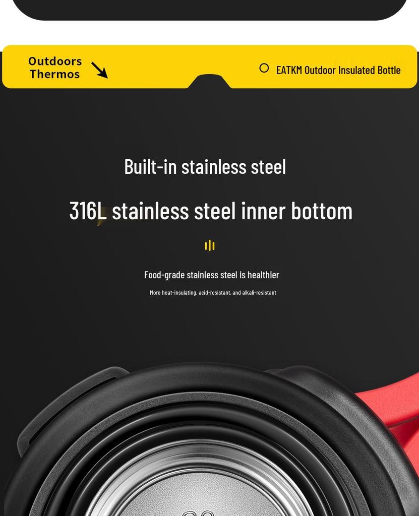 Large Capacity Stainless Steel Insulated Travel Thermos Flask - Portable, Multi-Use Hot Water Kettle