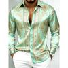 Camicia da uomo con stampa barocca a maniche lunghe con design retrò alla moda 10 colori Top casual da esterno da uomo