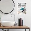 Vintage Metal Tin Sign Turtle Wall Art Retro Decor for Bathroom Home