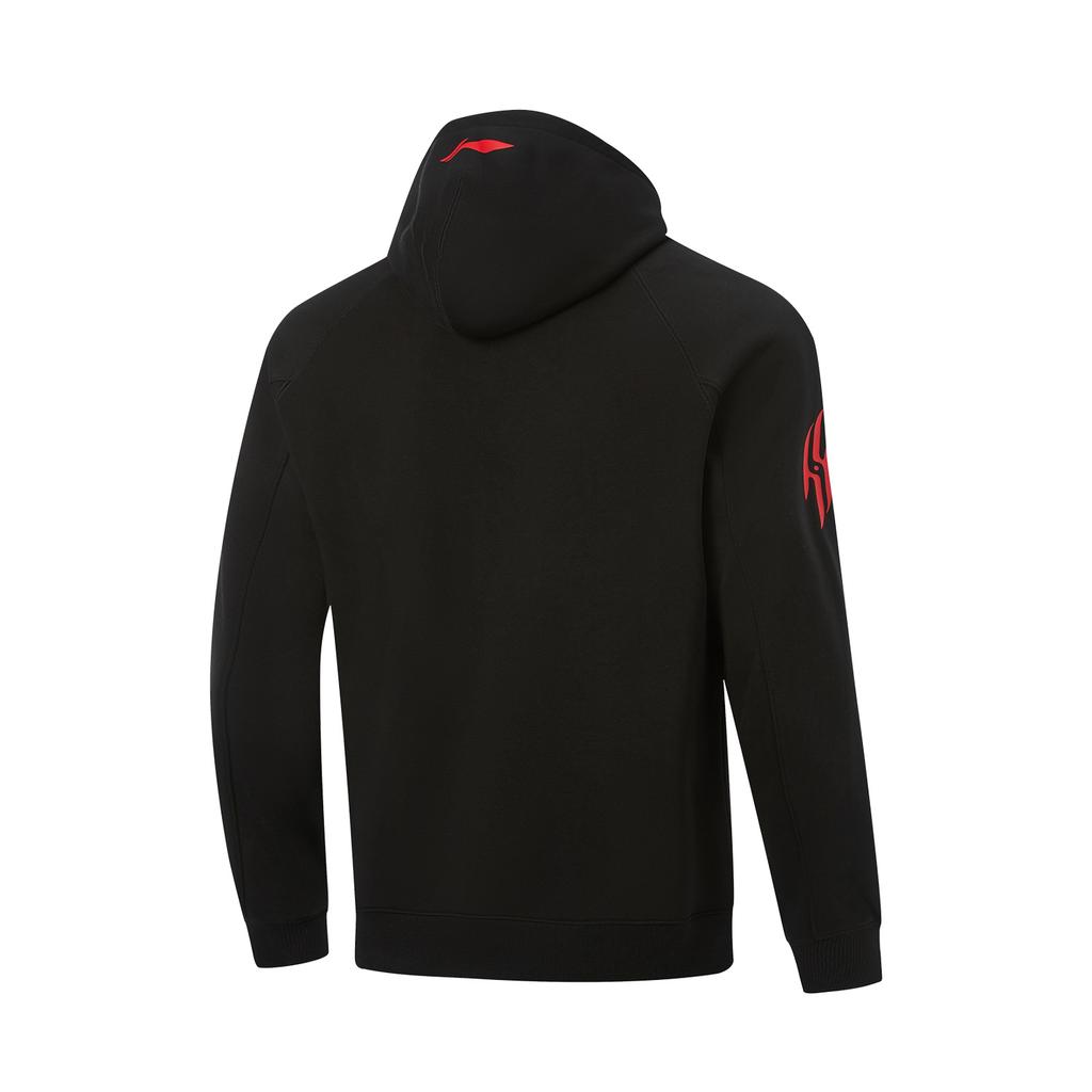 Li Ning Professional Basketball Series Fleece Warm Modisch Vielseitig Buchstaben-Hoodie Weich Atmungsaktiv Lockeres Sweatshirt Herren Sweatshirt AWDVP79-1
